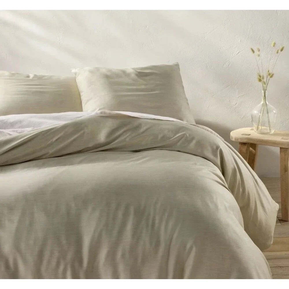 Full/Queen Rayon from Bamboo Duvet Set Light Olive Green - Casaluna